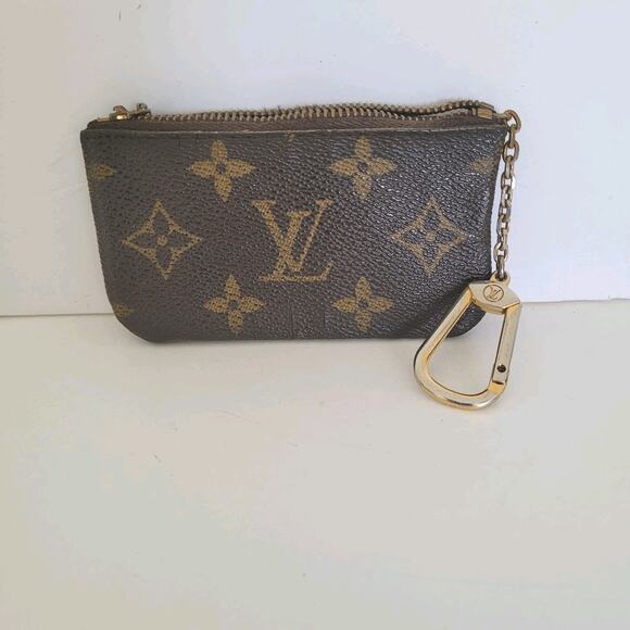 Authentic Louis Vuitton Vintage Monogram Card Key Case Brown Small Zippy Wallet - Picture 1 of 9
